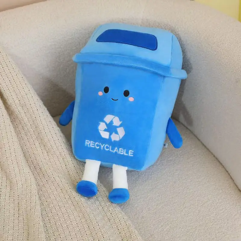 (30 Cm) Brinquedo De Pelúcia Em Forma De Lata De Lixo Reciclável De 30 Cm