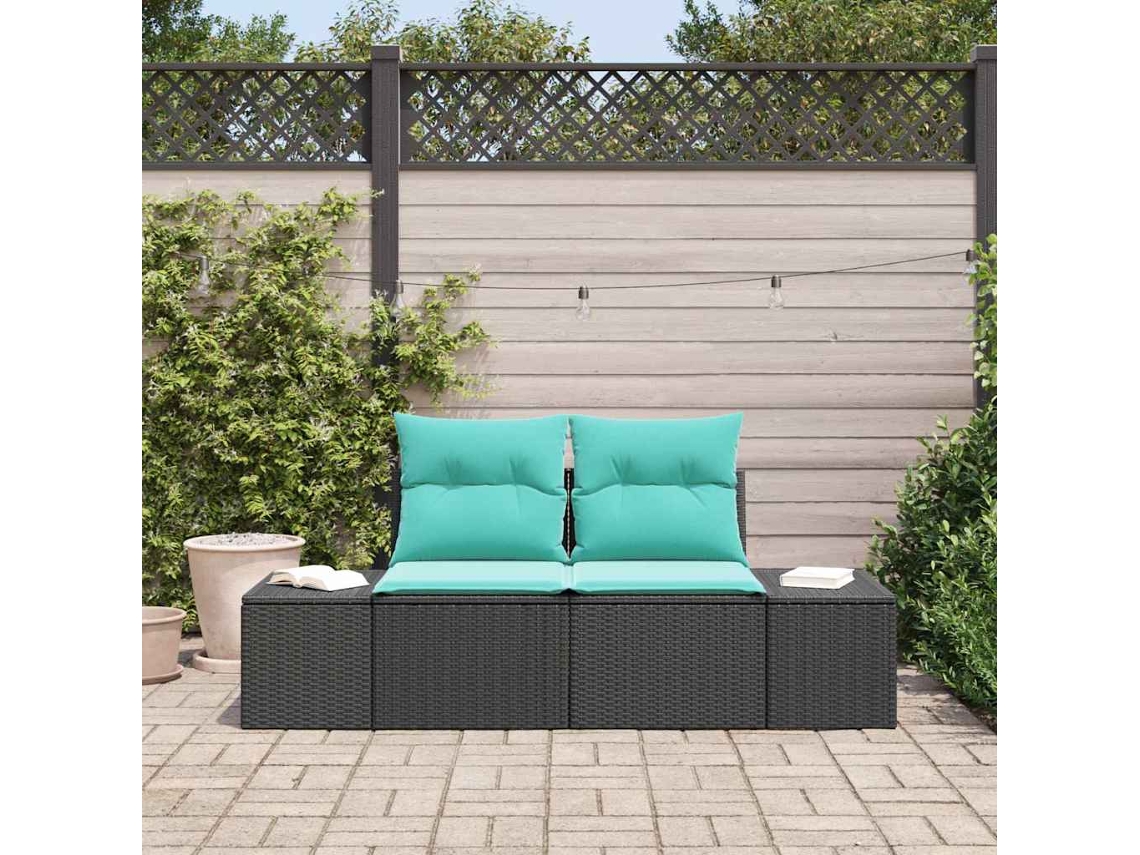Vidaxl Sofá De Jardim Com Almofada 184 X 62 X 69 Cm Vime Pe