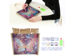 Bolsa Tote De Pintura De Strass 5d Con Padrão De Borboleta Para Manufaturas, Decoração E Piquenique