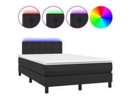 Box Spring Bed, Box Spring Beds Vidaxl Preto Couro Artificial (120 X 190 Cm)
