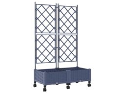 Conjunto 2 Vaso De Jardim Vidaxl Cinzento Polipropileno (80 X 40 X 131,5 Cm)