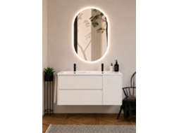 Móvel De Casa De Banho Com Lavatório Origenbath Itaca Sem Espelho 120x45 Cm 2 Cubas Branco Nórdico