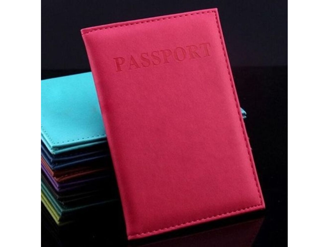 Porta-passaporte Em Imitação De Couro(vermelho Rosado)