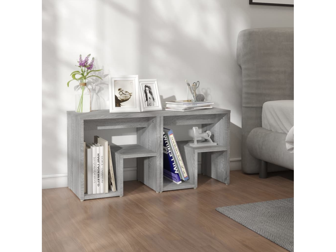 Vidaxl Mesas Cabeceira 2 Pcs 40x30x40 Cm Madeira Proc. Sonoma Cinza