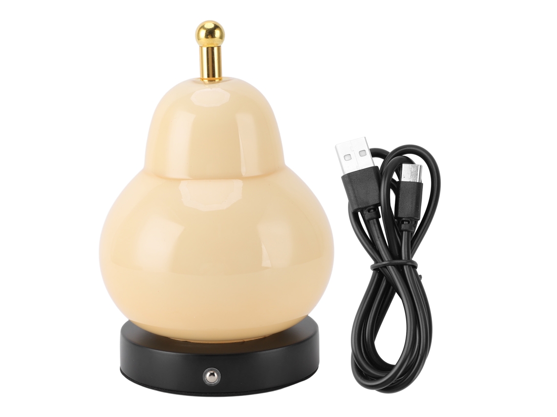 Lâmpada de Mesa Pear Gourd Táctil Regulável 3 Modos Luz Recarregável Sem Fio para Quarto