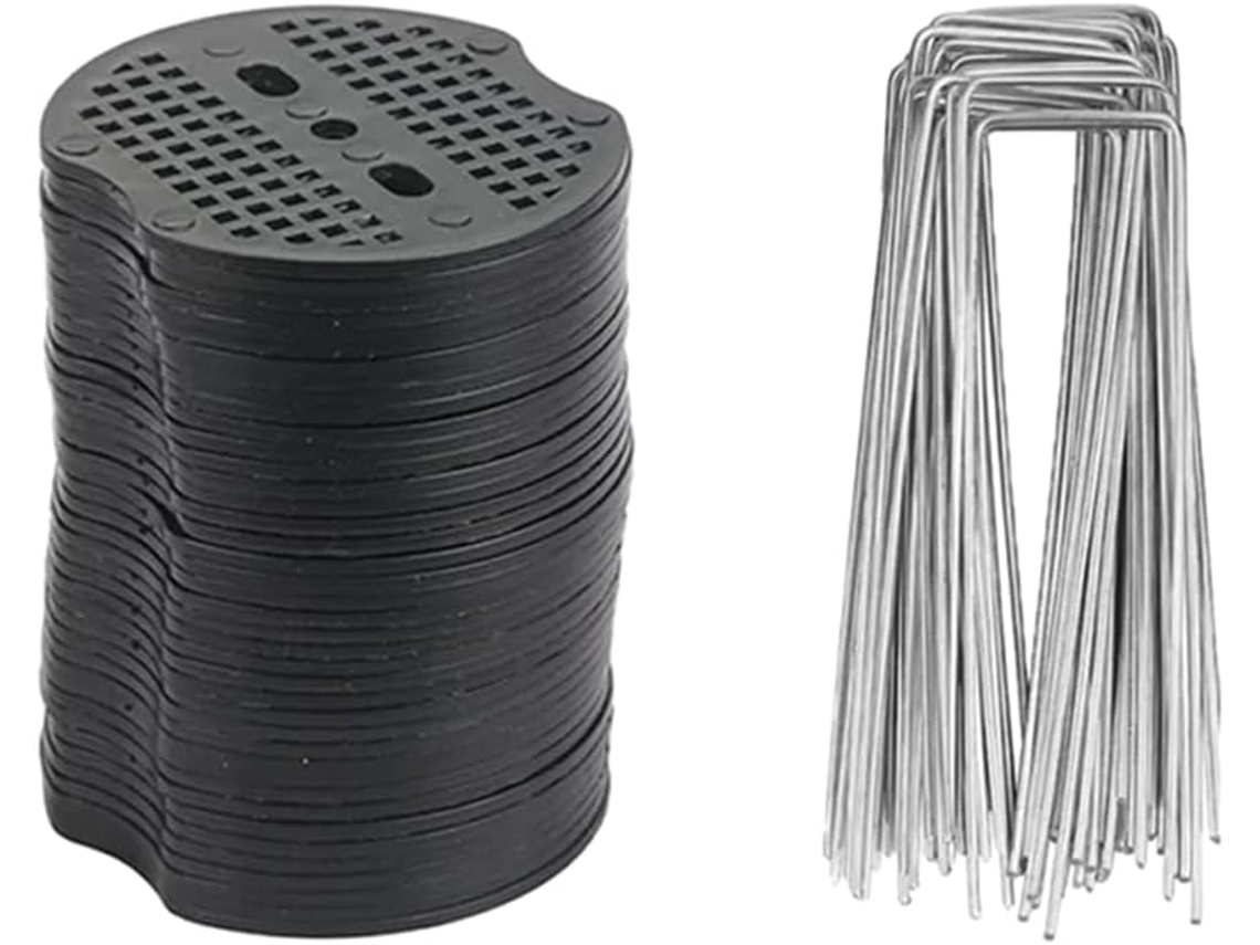 Estaca De Jardim Em Forma De U Com Pregos De Fixação Para Piso, Ferramenta De Fixação Para Jardinage Gokoco