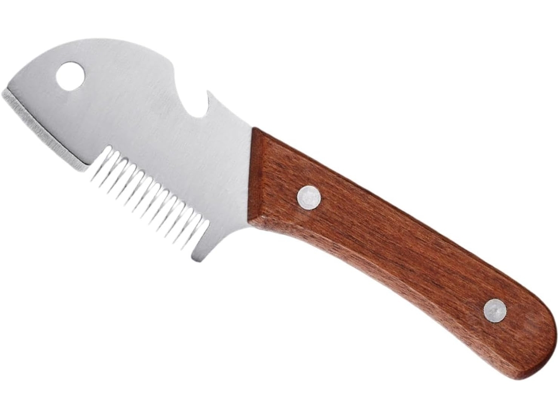 Ralador De Cebolinha Com Cabo Ergonômico, Aço Inoxidável E Madeira