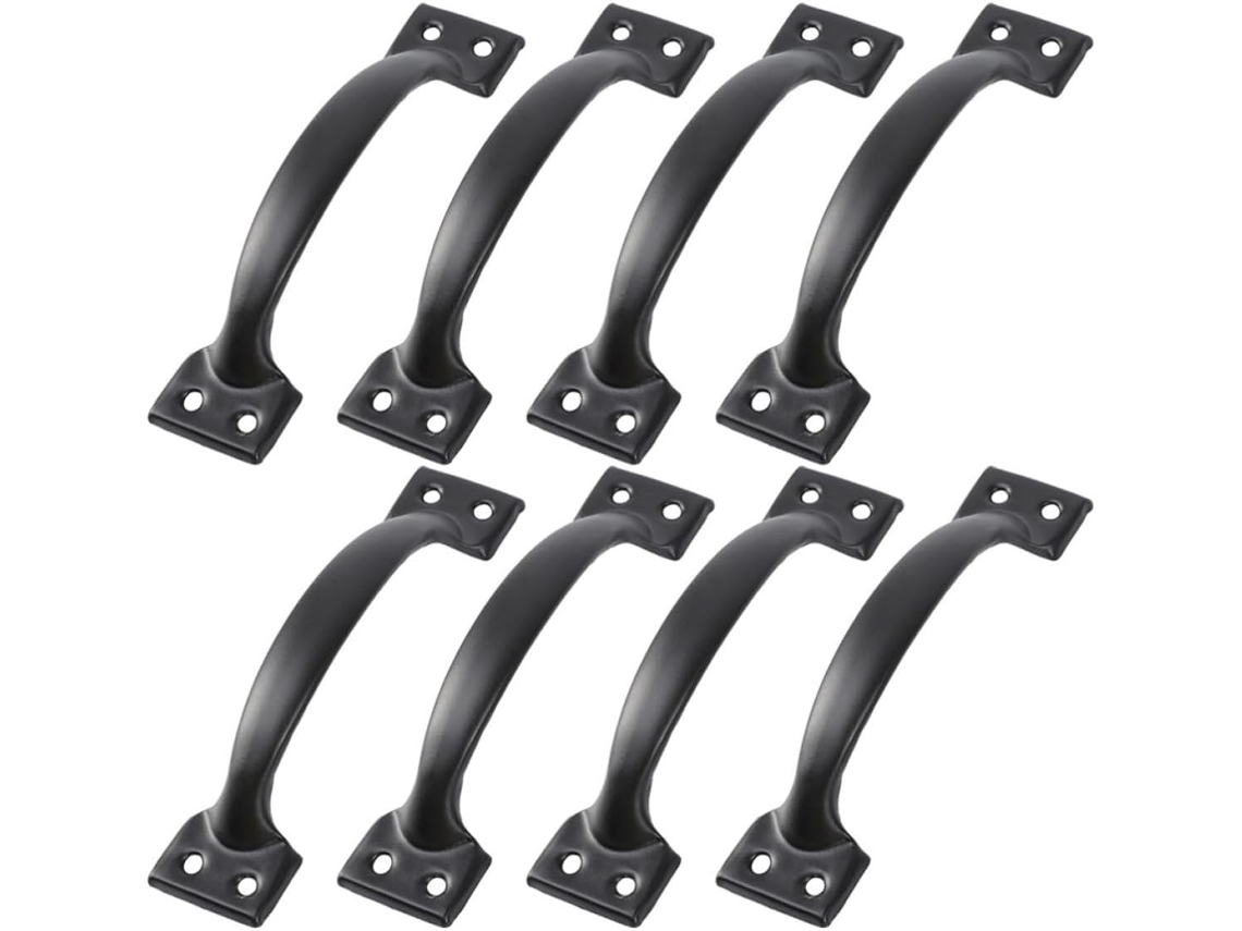 Conjunto De 12 Puxadores Porta Labrimp Em Ferro Preto Com Formato Bola, Estilo Retrô, Duráveis E Confortáveis Para Uso