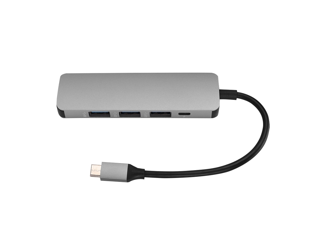 Hub Estação De Docking Multifuncional Com 1 Usb-c Para 4 Portas Usb + Saída Android