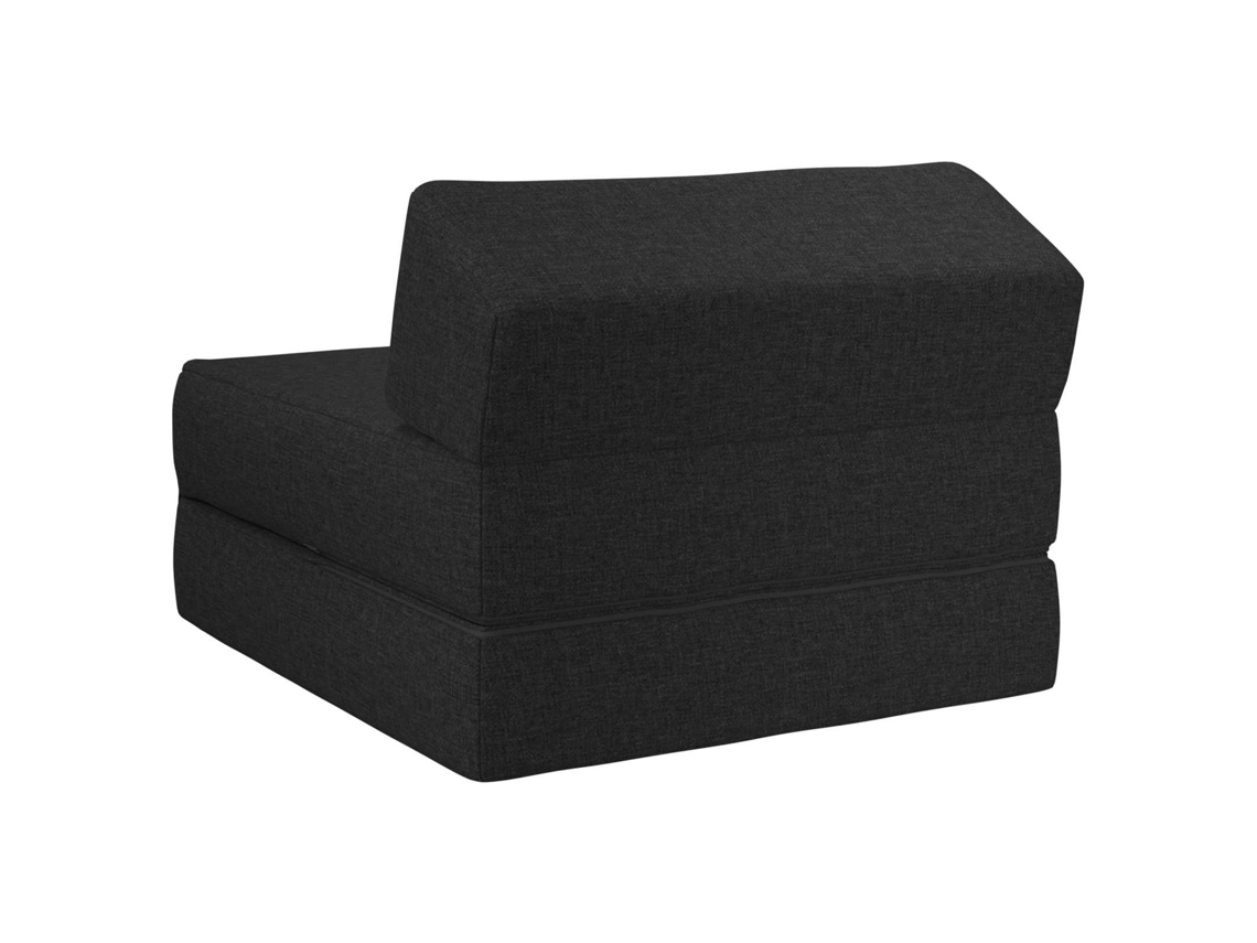 Sofá Cama Dobrável Preto 60 X 70 X 41 Cm Tecido SYFAX