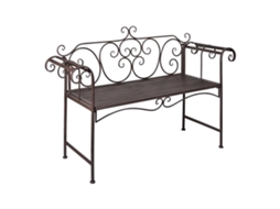 Banco de jardim VIDAXL Marrom Ferro (132x46x85 cm)
