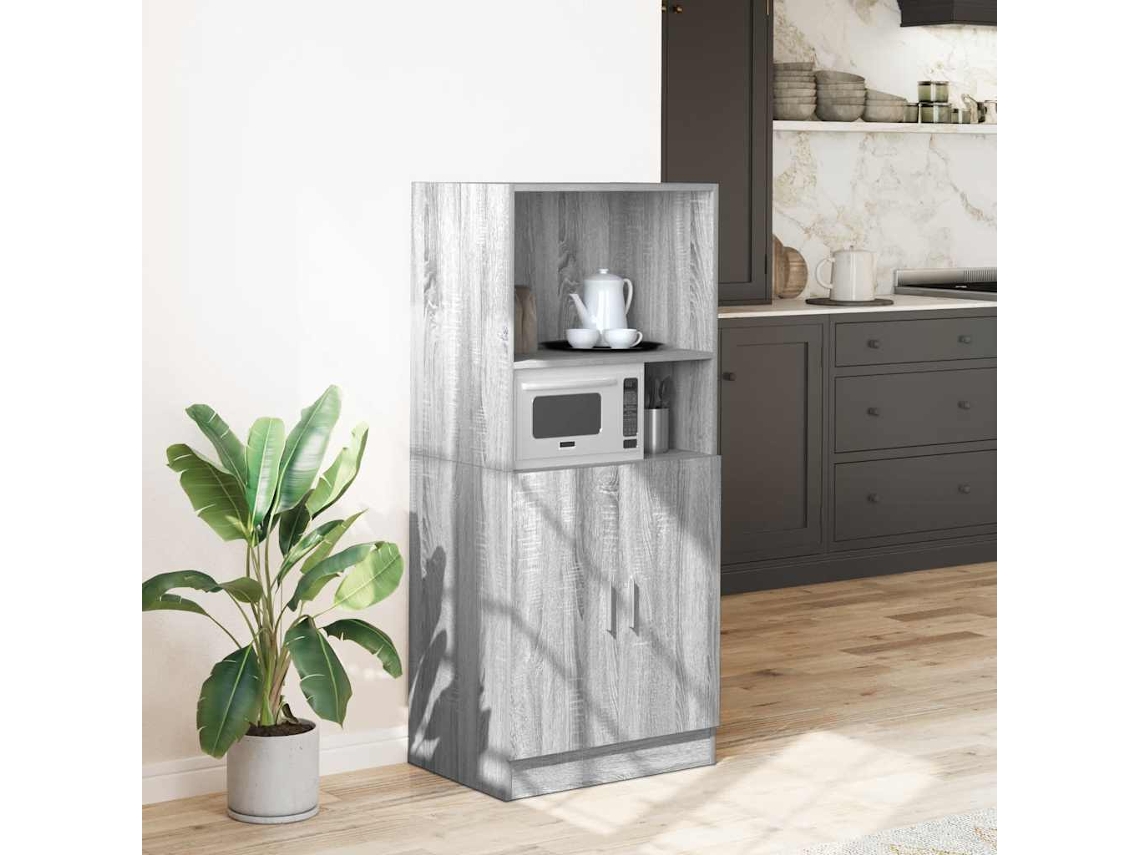 Vidaxl Armário Cozinha 57x41,5x131,5 Cm Derivados Madeira Sonoma Cinza