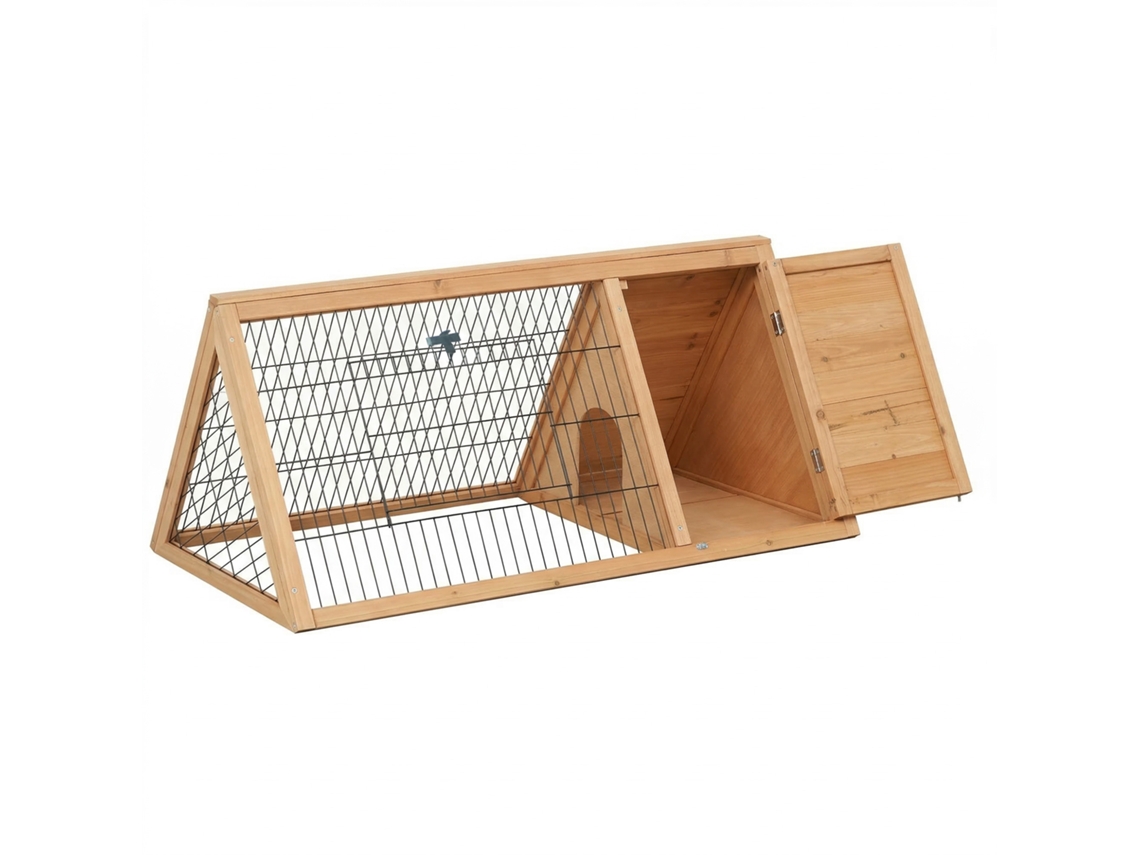 Conigliera de Exterior com Casetta, Área de Corsa, Vassoio, Madeira, Metal, Pet, 105x57,5x51,5 Cm ESSÊNCIACASA