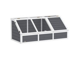 Alojamento Das Tartarugas de Terra Sem Fundo. em Madeira de Abeto e Aço Galvanizado. 120x55x50h Cm. Cinza e Branco Ge