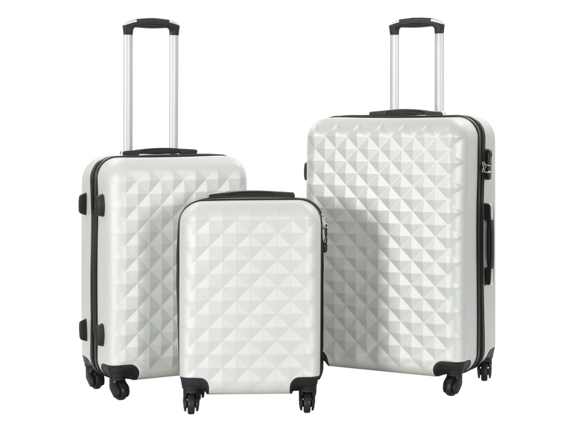 Hardcase Trolley, Hardcase Trolleys Vidaxl Prateado Plástico (n/a)