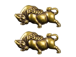 2 Peças de Estatueta de Touro de Latão ALLINLESS