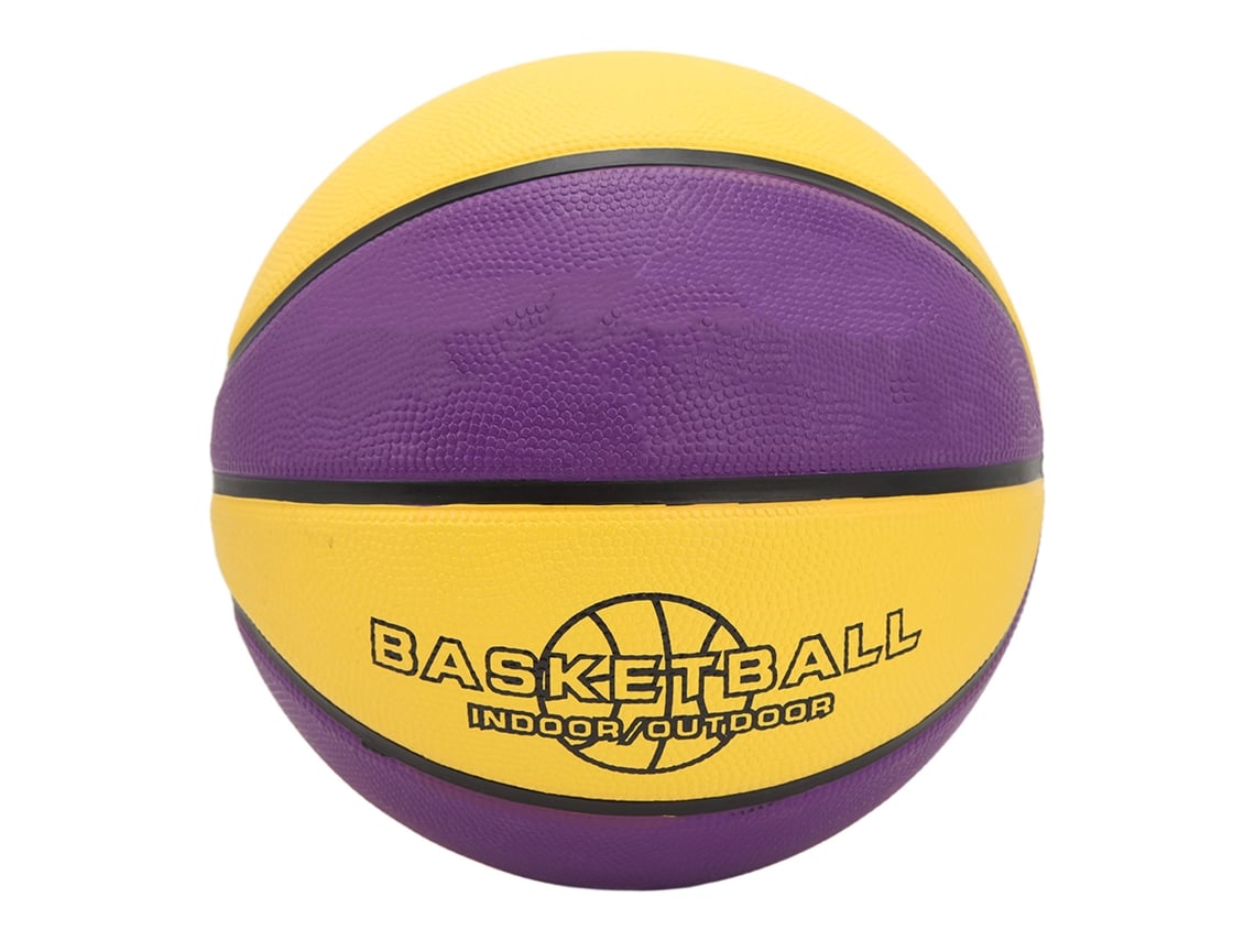 Bola de Basquete de Borracha Macia, Amarela e Roxa, Fácil de Agarrar, Tamanho 7, para Crianças e Adolescentes S/MARCA