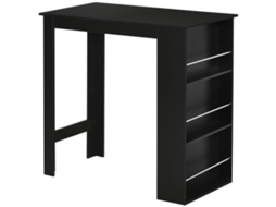 Mesa alta de cozinha com 3 prateleiras, preta E TOWN COMMERCE GMBH