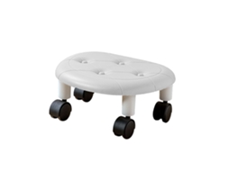 Taburete baixo com rodas universais superfície pu estrutura plástica para sala de estar quarto infantil branco S/MARCA