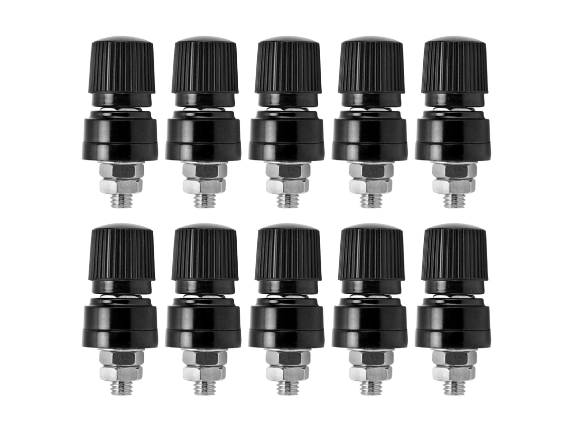 10pcs Terminal De Ligação Rosca M6 Latão Com Revestimento De Níquel Para Solda 0-380v Preto