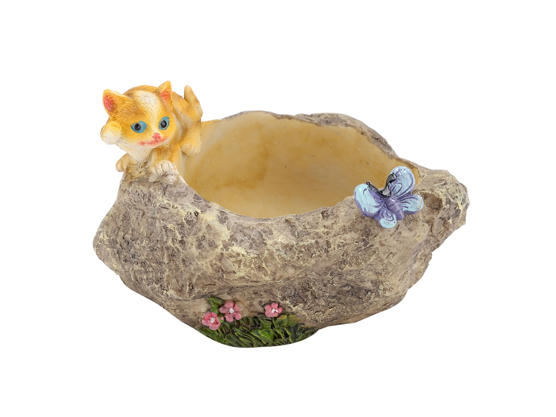 Vaso Mini de Resina Animal Cartoon para Suculentas Decorativo Desktop Gato Sapo Yoga | S/MARCA