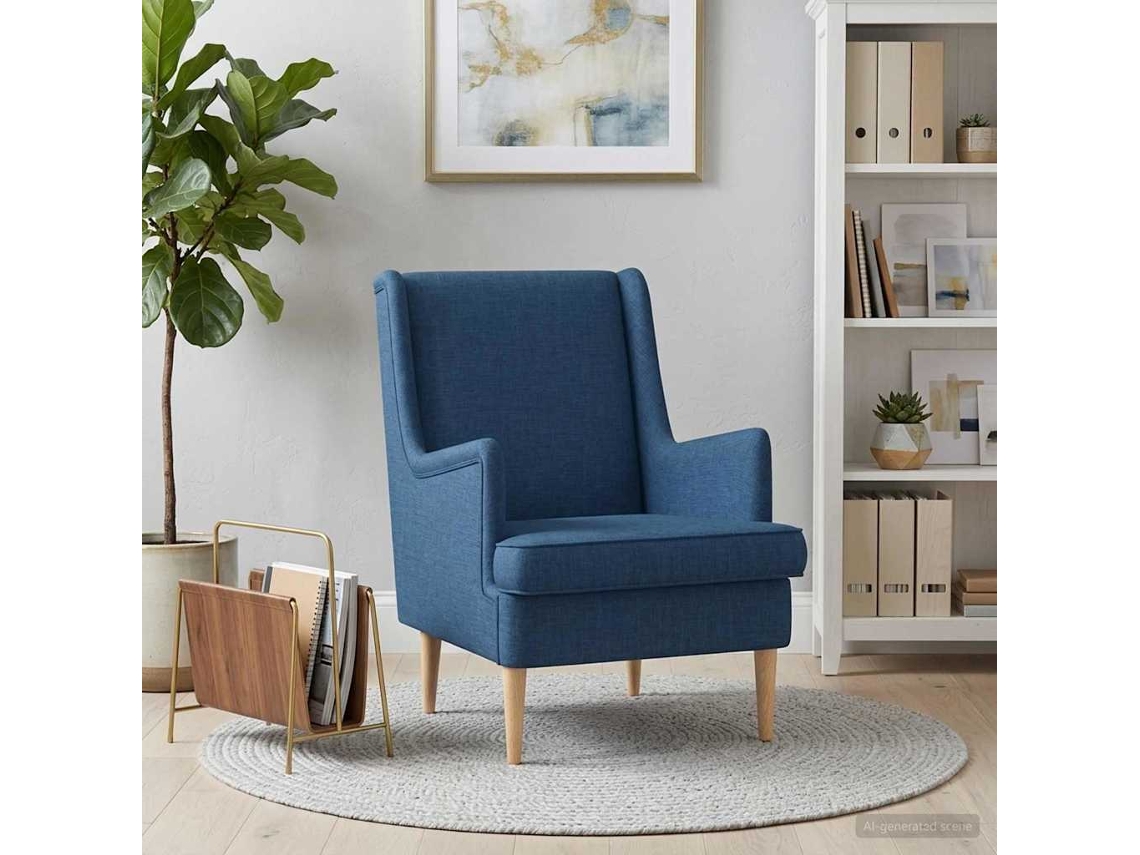 Vidaxl Poltrona Azul Tecido