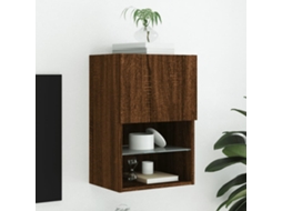 Vidaxl Móvel De Tv Com Luzes Led 40,5x30x60 Cm Carvalho Castanho