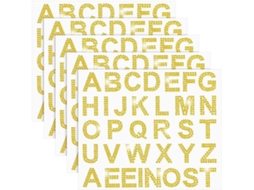 170 Adesivos de Strass Prateados, 5 Folhas com 34 Letras do Alfabeto Cada. SFUSHOS