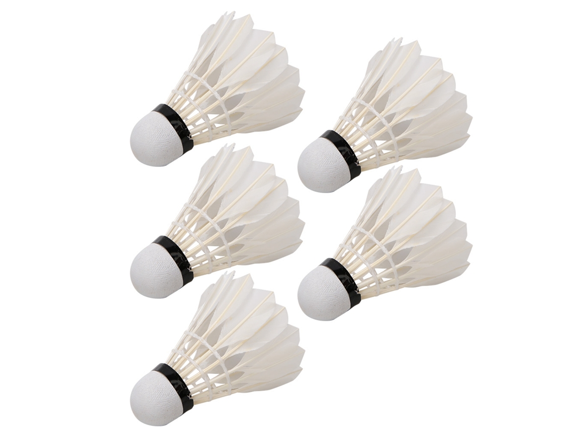 5pcs Bola De Badminton De Penas Duráveis ​​shuttlecocks Para Treinamento Ao Ar Livre E Indoor