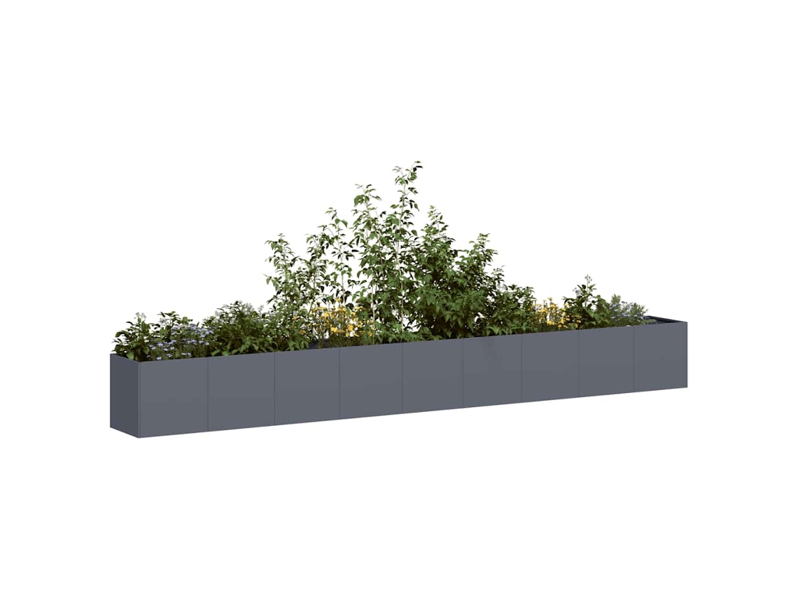 Vidaxl Vaso Floreira 360x40x40 Cm Aço Laminado A Frio Antracite