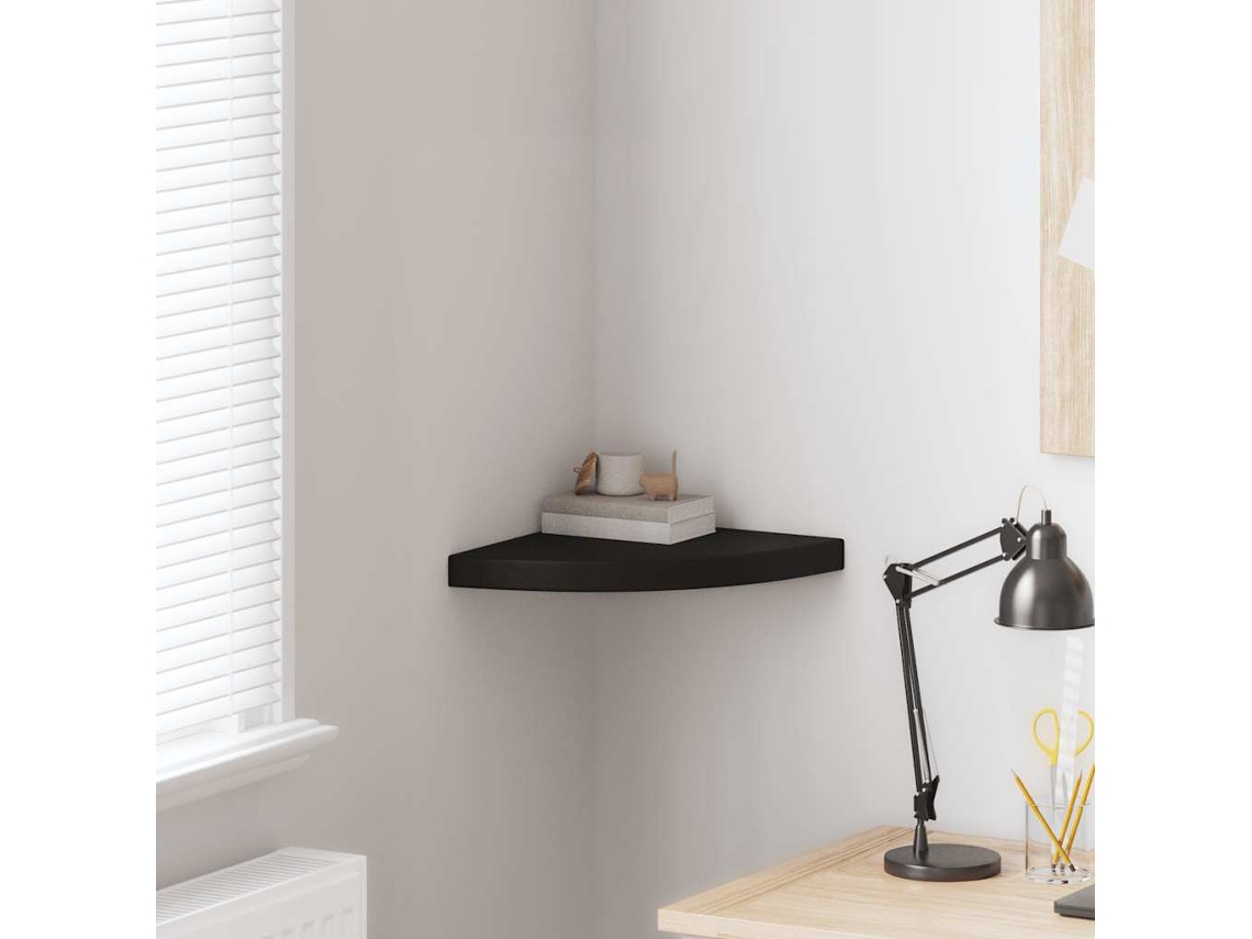 Vidaxl Prateleira De Canto Suspensa 35x35x3,8 Cm Mdf Preto