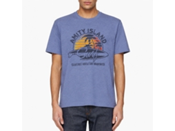 Rockinstone Jaws Movie Amity Island Surf Solid Light Blue Adult T-shirt Size:xxxl