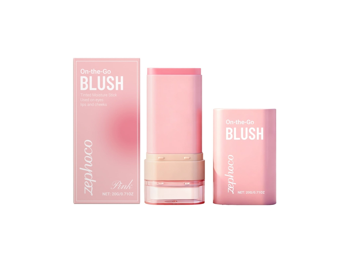 Bastão Blush 2em1 Rosa, Prática e Fácil de Aplicar, para um Visual Leve e Bonito LAXISCREED