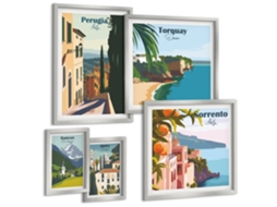Conjunto De Pinturas Cidadezinhas Italianas Pitorescas Espelharte (5 Peças)