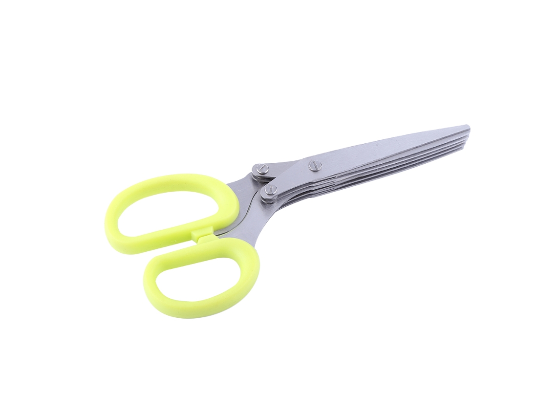 Lurelia Tesoura Ervas 5 Lâminas Aço Inoxidável 1 A 2 Cm Verde Multiuso