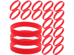 Conjunto De 48 Pulseiras Silicone Vermelhas, Impermeáveis E Elásticas, Ideais Para Eventos Esportivos E Festas Unissex