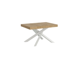 Mesa Extensível Volantis 140/244x90 Cm Carvalho Natural Pernas Brancas Itamoby