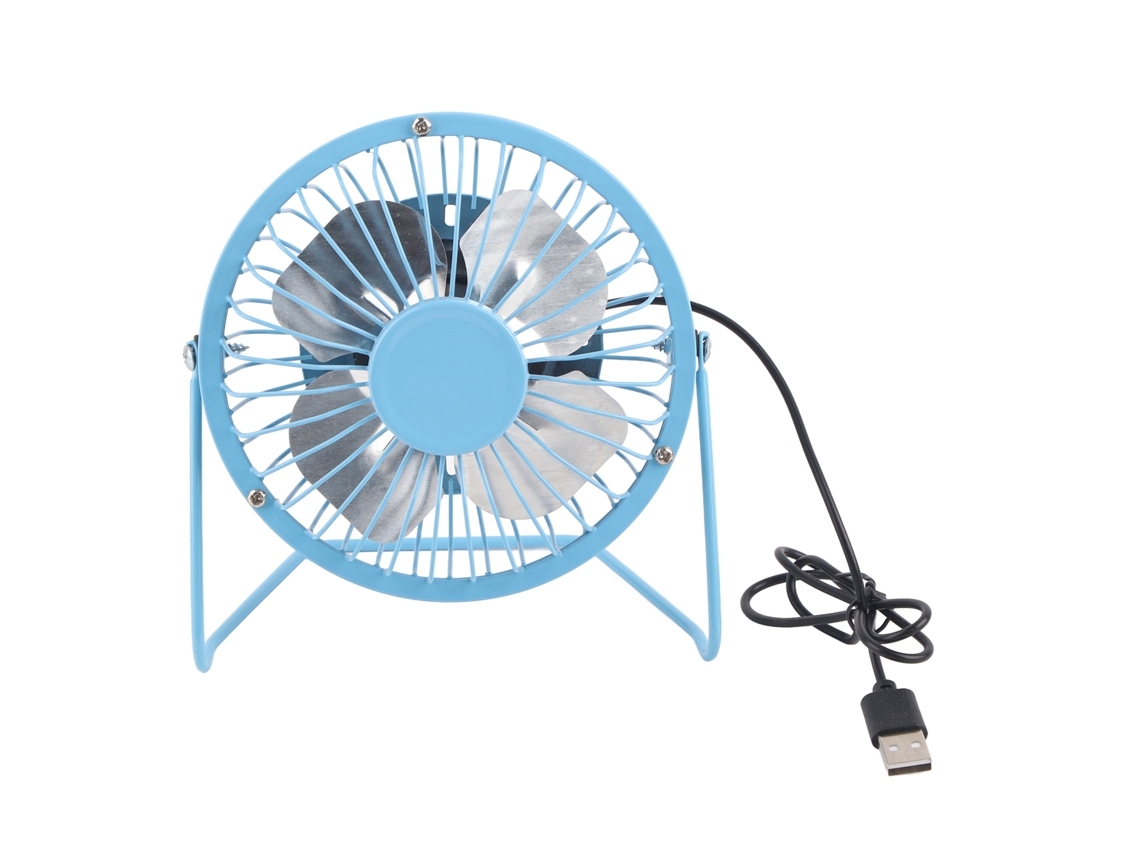 Ventilador Usb Portátil Silencioso Lâmina Alumínio Azul