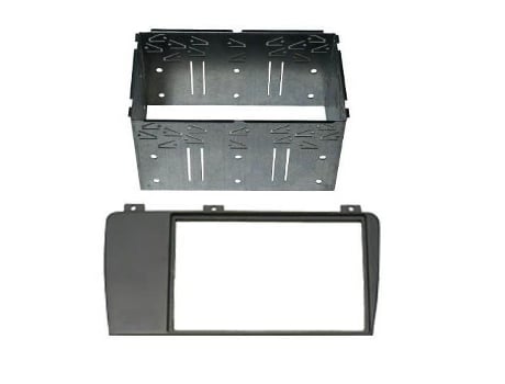 Adaptador Frontal de Rádio Automotivo Din Duplo Preto com Gaiola de Metal Volvo Xc70 2004 – 2008