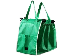 Sacolas de Compras Reutilizáveis, Sacolas Dobráveis ​​para Compras com Alças, Prendem no Carrinho de Compras. GOKOCO