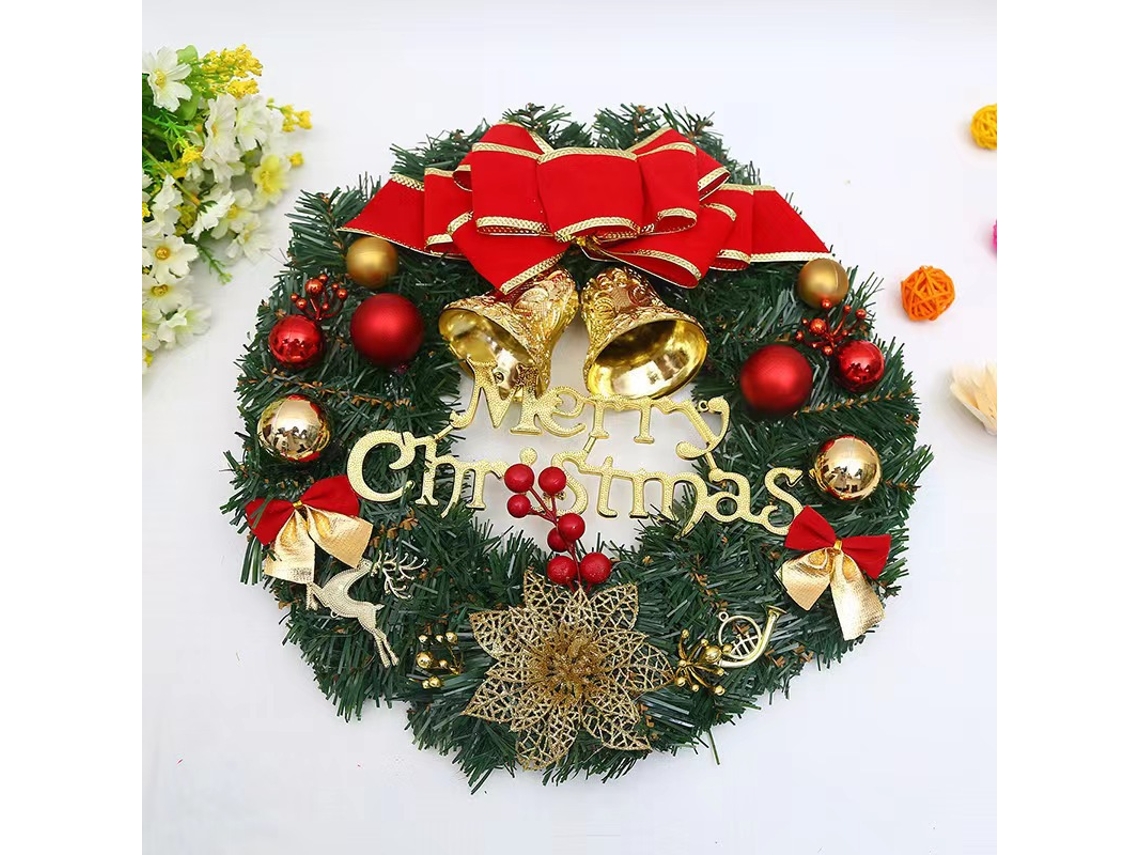 Decoração de Natal Guirlanda de Agulha de Pinho/Modelo de Sino Duplo NANA