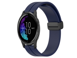 Bracelete de Smartwatch para Garmin Venu 20mm de silicone com fecho magnético de cor sólida (azul meia-noite)
