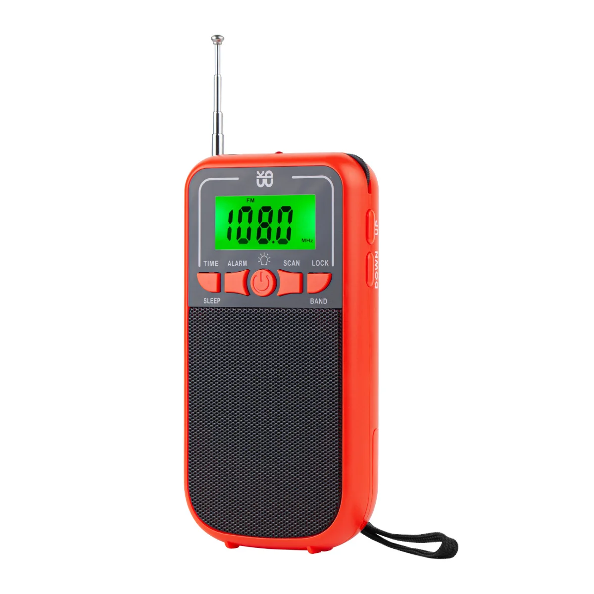Rádio Dsp Fm/am/sw de Bolso com Alto falante Embutido, Visor Lcd Retroiluminado, Despertador e Funções de Desligamento Automático. MDUG (vermelho)