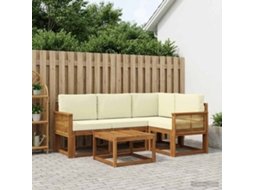 Vidaxl Conjunto De Sofás Para Exterior 5 Unid. Natural E Creme