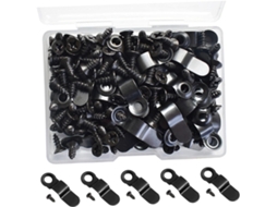 Conjunto 100 Puxadores Giratórios Ferro Preto Molduras Fotos Práticos Fixar Quadros Acessórios Versáteis GOKOCO