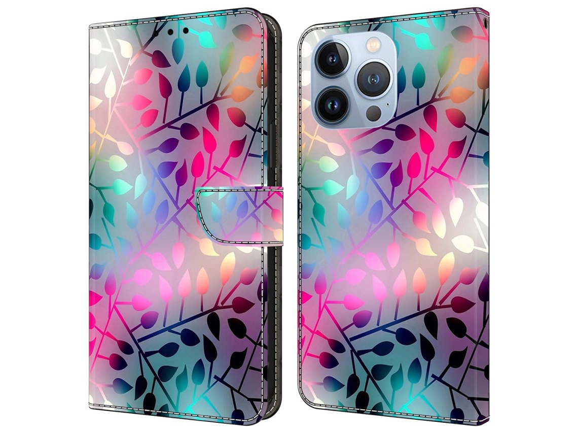 Capa Em Couro Pu Magnético Para Apple Iphone 16 Pro - Folha De Bordo