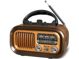 Rádio Am/fm/sw Portátil Recarregável, Rádio Vintage Bluetooth, Com Painel Solar, Compatível Usb/tf