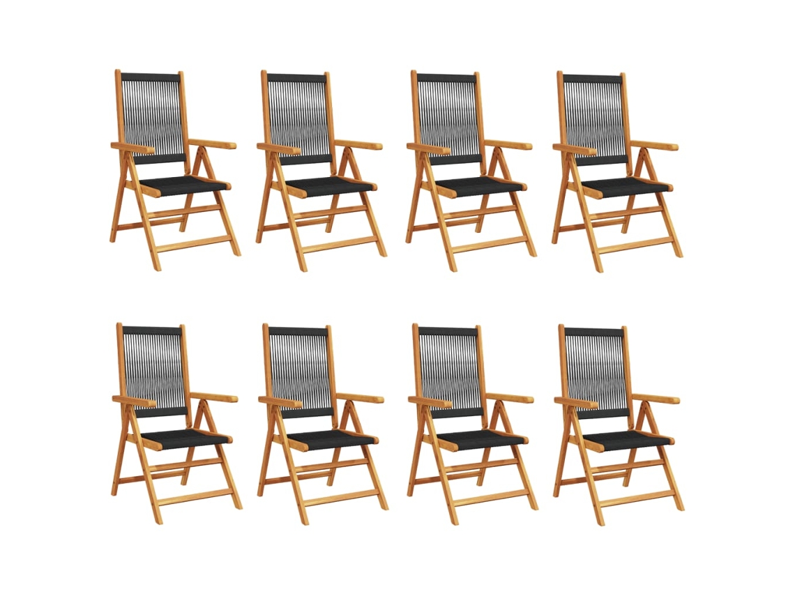 Reclining Folding Chair, Reclining Folding Chairs Vidaxl Preto Madeira (n/a)