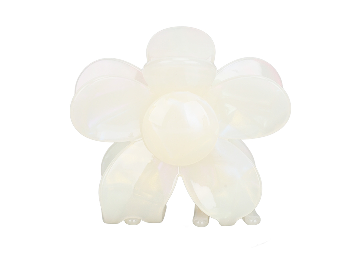 2026 pinza de Cabelo em Forma de Flor de Acetato Clamp Claw Clip para Mulheres e Meninas Cor Branco Crema