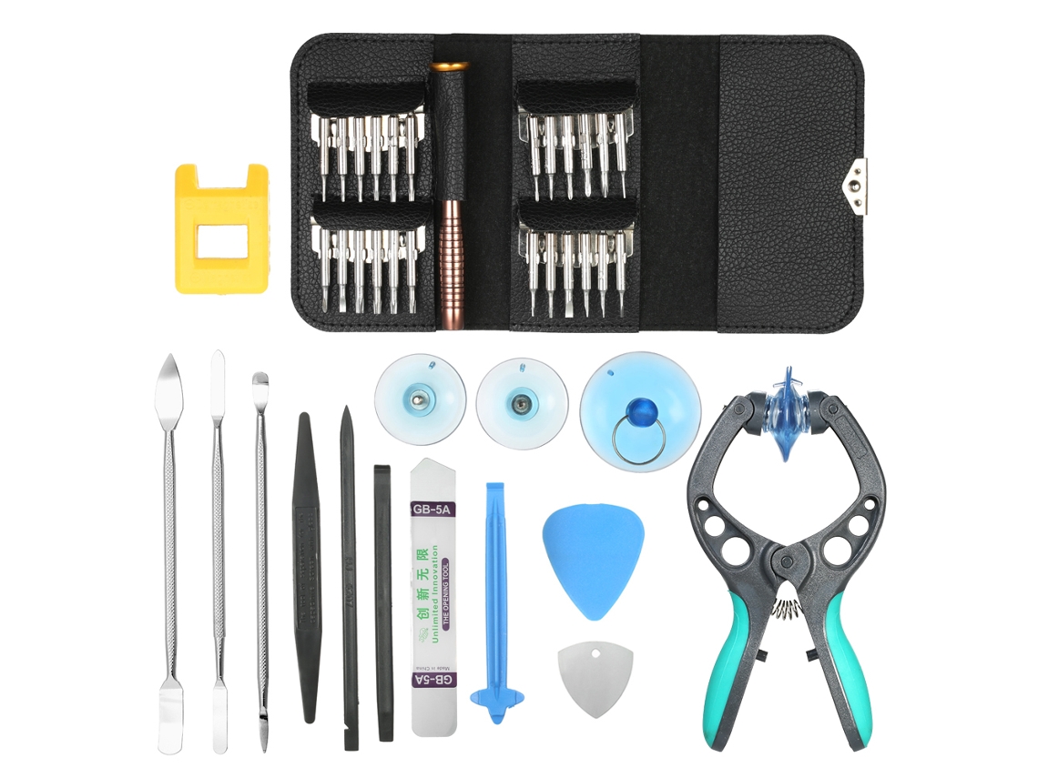 Conjunto De Ferramentas De Reparo Para Celular E Laptop Com Alicates Abertura De Tela E Parafusos Diy 38 Em 1
